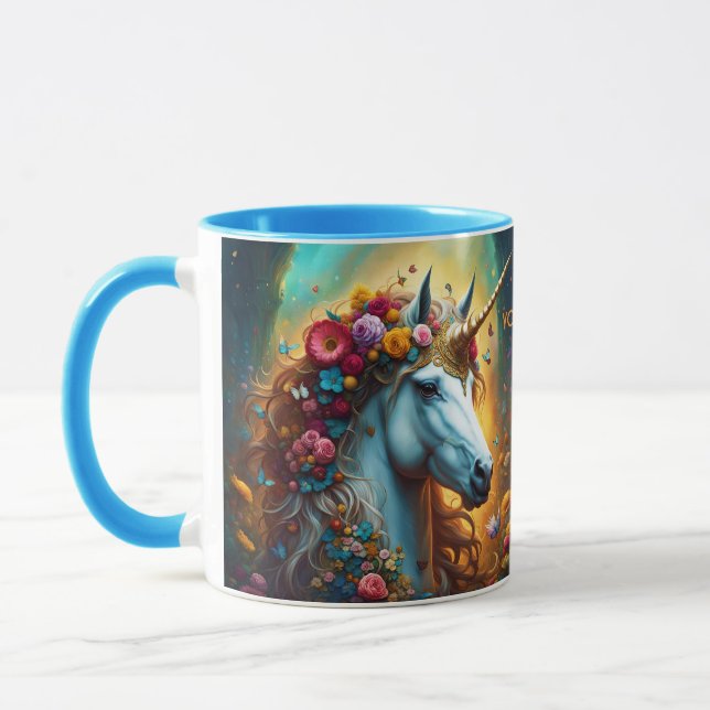 Taza Fantasy Cute Vivid Majestic Flores Unicornio (Izquierda)