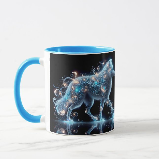 Taza Fantasy Cute Wolf Blue Reflection (Izquierda)