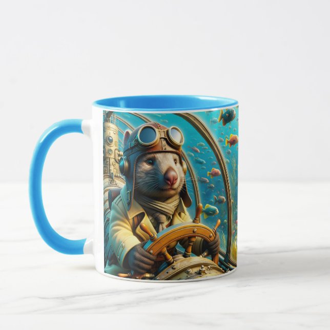 Taza Fantasy Cute Wombat Pilot Subacuático (Izquierda)