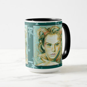 Taza Fantasy Pagan Tattooed Woman Retrato Mug
