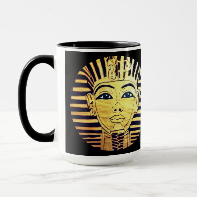 Taza Faraón de estilo egipcio negro y oro (Izquierda)
