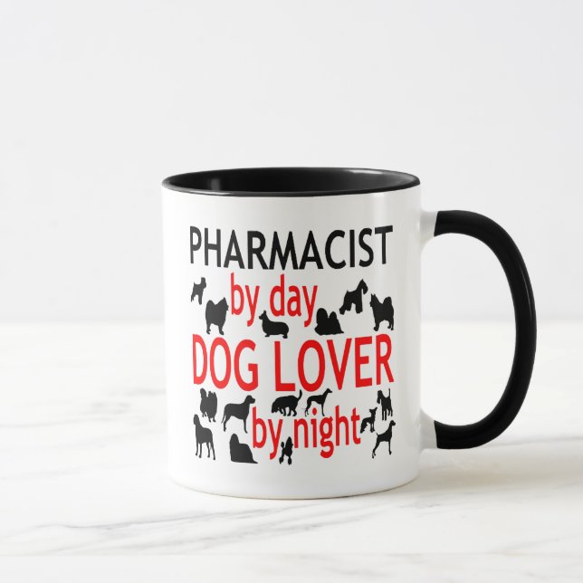 Taza Farmacéutica de Perro en Rojo (Derecha)