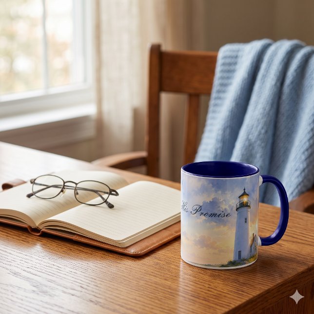 Taza Faro Arcoíris Acuarela Costera (Rainbow Lighthouse Coastal Watercolor Mug)