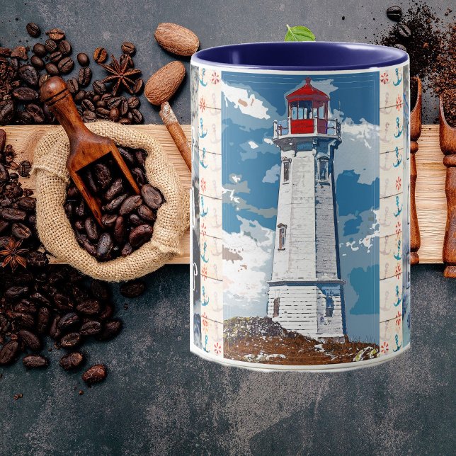 Taza Faro de las olas del océano azul de Best Dad (Subido por el creador)