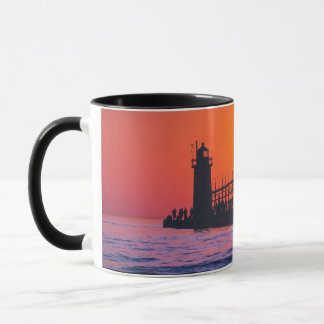Taza Faro de South Haven Michigan al atardecer