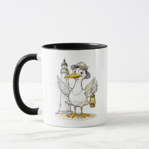 Taza Faro Linterna de Cómic de Gaviota