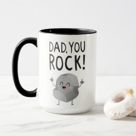 Taza Fathers Day gift Dad, you rock! Cool Funny Kawaii 