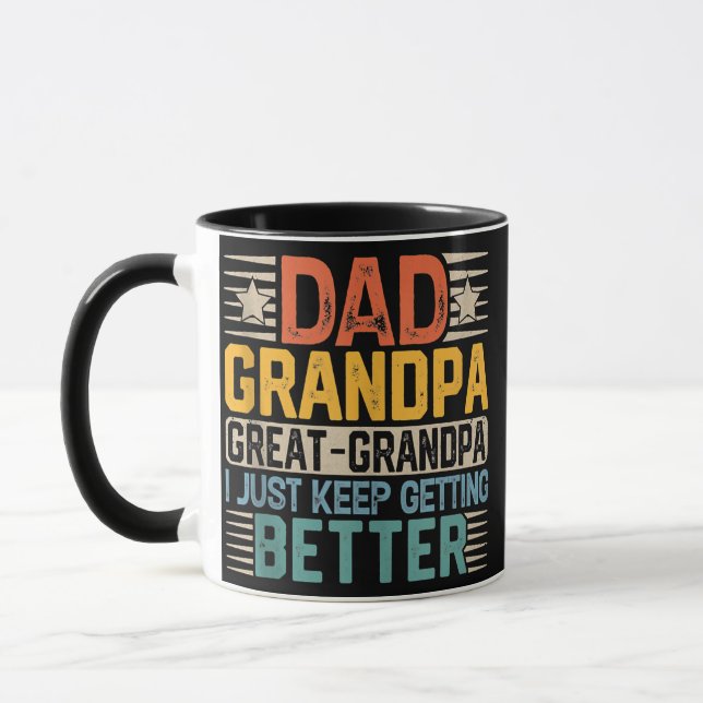 Taza Fathers Day Gift from Grandkids Dad Grandpa Great (Izquierda)