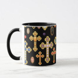Taza Faux Birthstone cruza y suelta joyas en negro