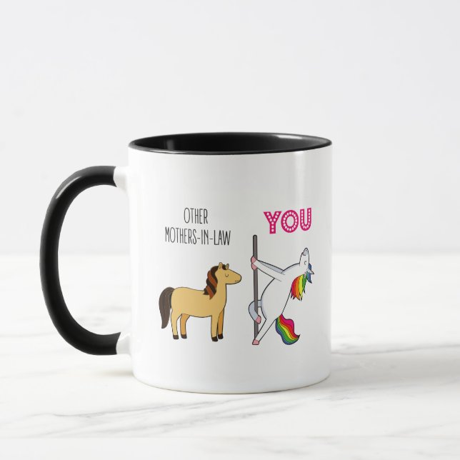 Taza Favor De Matrimonio Para Suegra, Funny Unicornio (Izquierda)