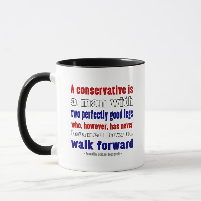 Taza FDR Define a los Conservadores Oscuro (Izquierda)