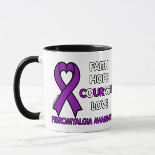 Taza Fe Esperanza Coraje El Amor... Fibro