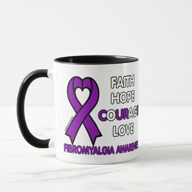 Taza Fe Esperanza Coraje El Amor... Fibro (Izquierda)