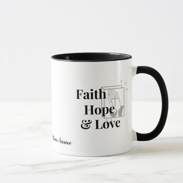 Taza Fe Personalizada Esperanza Amor Dios te bendiga la (Derecha)