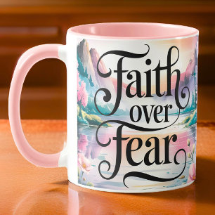 Taza Fe personalizada por miedo a las mujeres cristiana