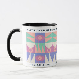 Taza Fe sobre miedo Mug Motivación cristiana moderna