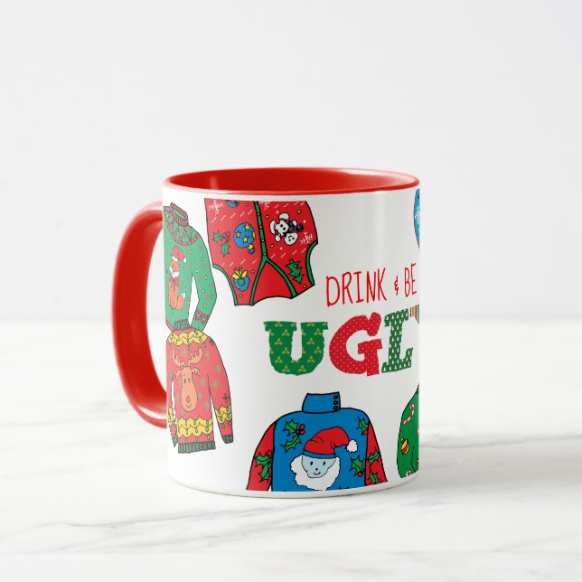 Taza fea del navidad del suéter (Anverso izquierdo)