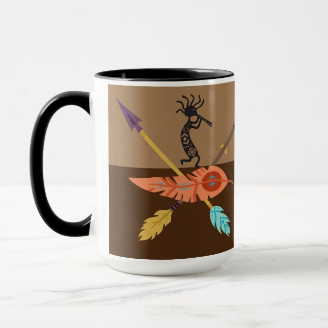 Taza Feathers y Southwest Kokopelli (Izquierda)