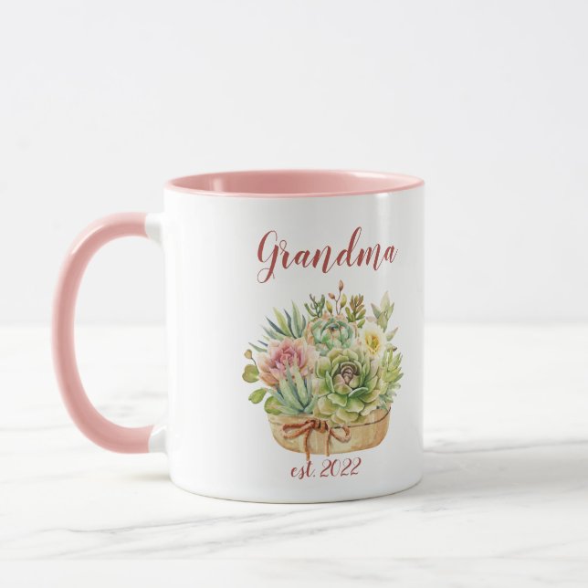 Taza Fecha de la abuela del personalizable - Primera ve (Izquierda)