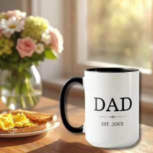 Taza Fecha Est. del Papá con Nombres de los Hijos Café