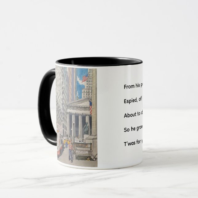 Taza Federal Hall, NYC con Limerick (Anverso izquierdo)
