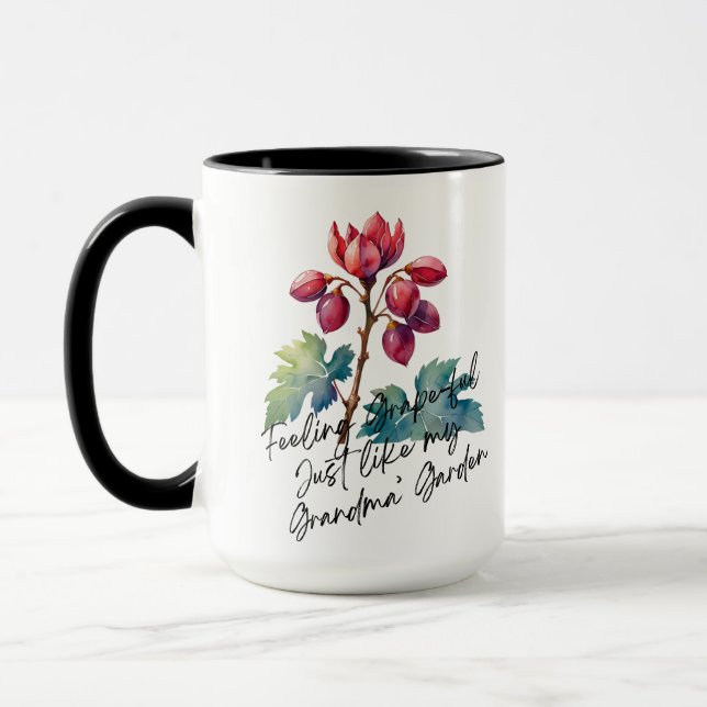 Taza Feeling Grapeful Grandma's Garden Floral Art Print (Izquierda)