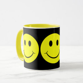 Taza Felices caras amarillas negras