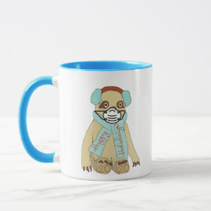 Taza Felices fiestas Navidades Sloth en el café de masc