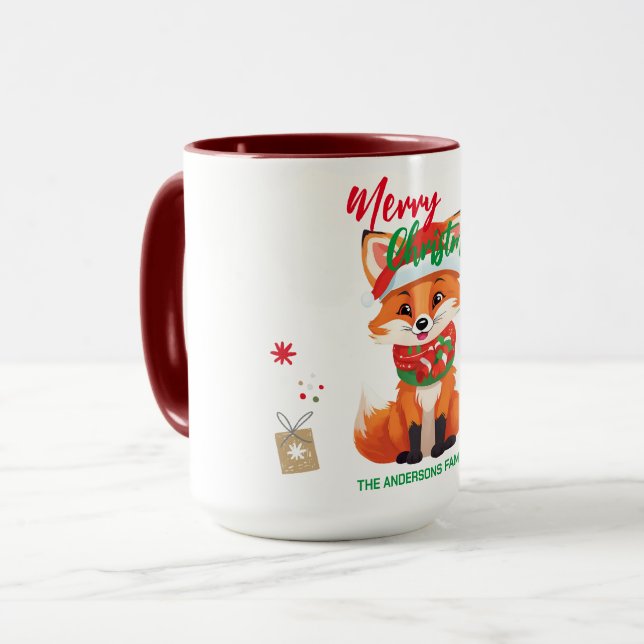 Taza Felices fiestas navideñas de zorro rojo Santa Scar (Anverso izquierdo)