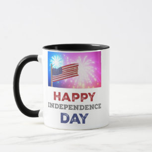 Taza Felices fuegos artificiales del Día de la Independ