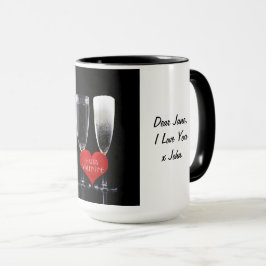 Taza Felices gafas de flauta de champán de San Valentín