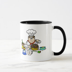 Taza Felices Hombres Baker Decorando Pastel de Pasteles