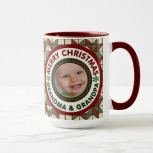 Taza Felices Navidad abuela y foto del día de fiesta