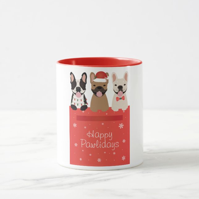Taza Felices Pawlidays Bulldoges franceses (Centro)