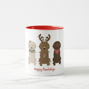 Taza Felices Pawlidays Luces de Navidades Goldendoodle