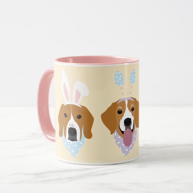 Taza Felices Perros Beagle de Pascua (Anverso izquierdo)