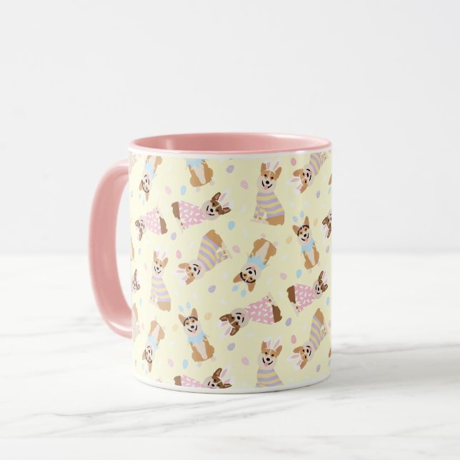 Taza Felices perros Corgi galeses de Pascua (Anverso izquierdo)