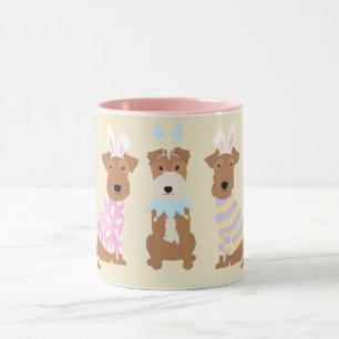 Taza Felices Perros del Terrier Gales de Pascua