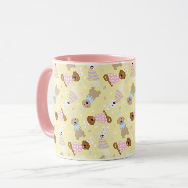 Taza Felices perros recuperadores de oro de Pascua (Anverso izquierdo)
