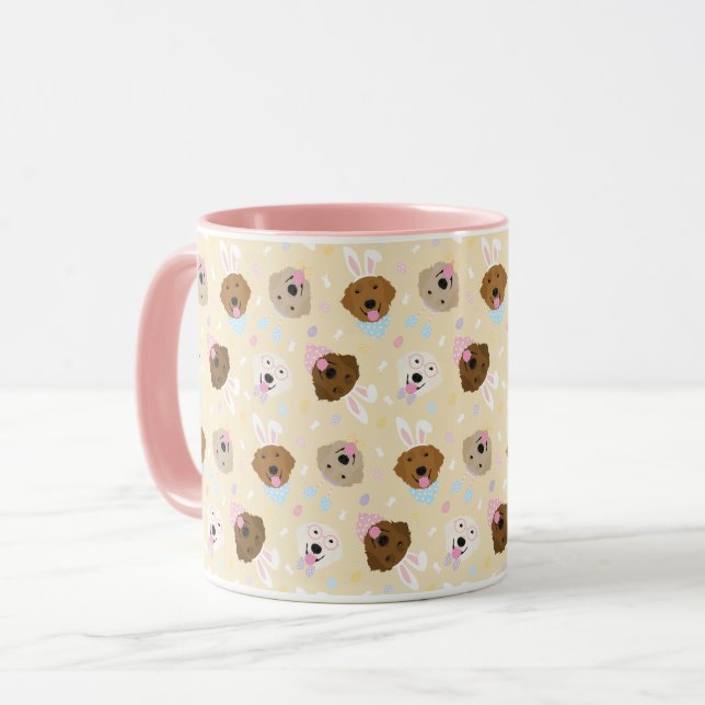 Taza Felices perros recuperadores de oro de Pascua (Anverso izquierdo)