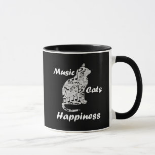 Taza Felicidad de Gatos Musicales - Cita de Amante de M