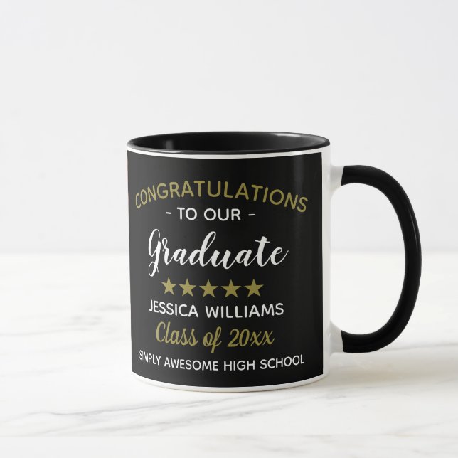 Taza Felicitaciones Graduación de Foto de Plantilla de  (Derecha)