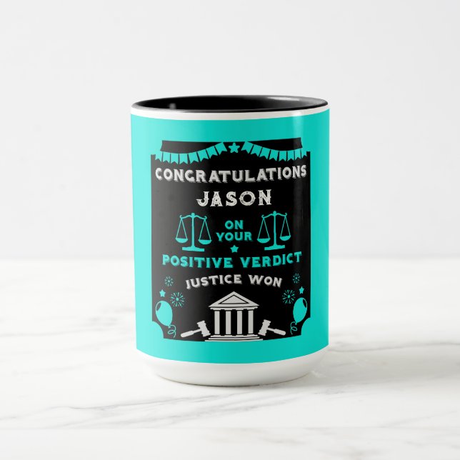 Taza Felicitaciones veredicto del tribunal (Centro)