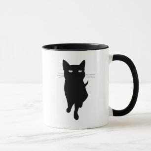 Taza Felino lindo del gato negro