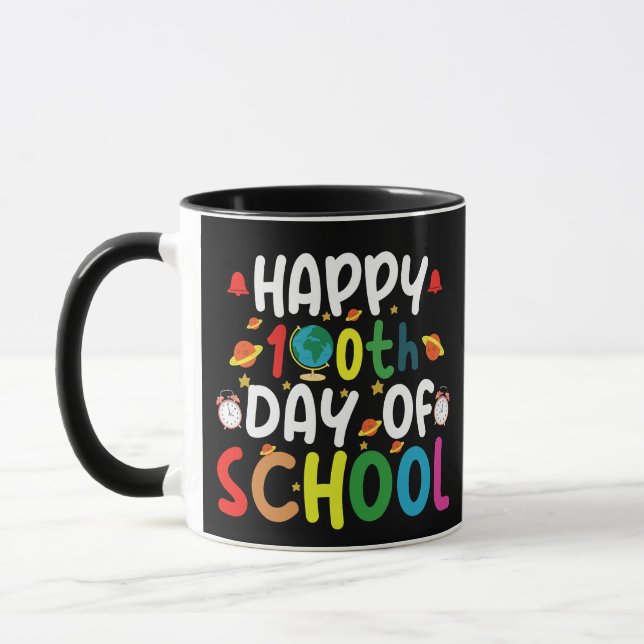 Taza Feliz 100.º Día del Maestro Estudiante Escolar (Izquierda)
