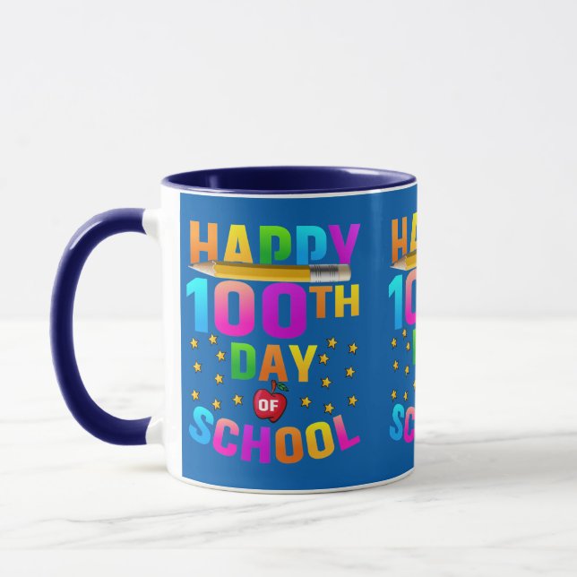 Taza Feliz 100° Día de la Escuela para profesores y est (Izquierda)