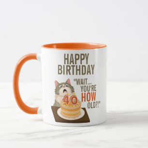 Taza Feliz 40 cumpleaños gracioso Chiste retro de humor