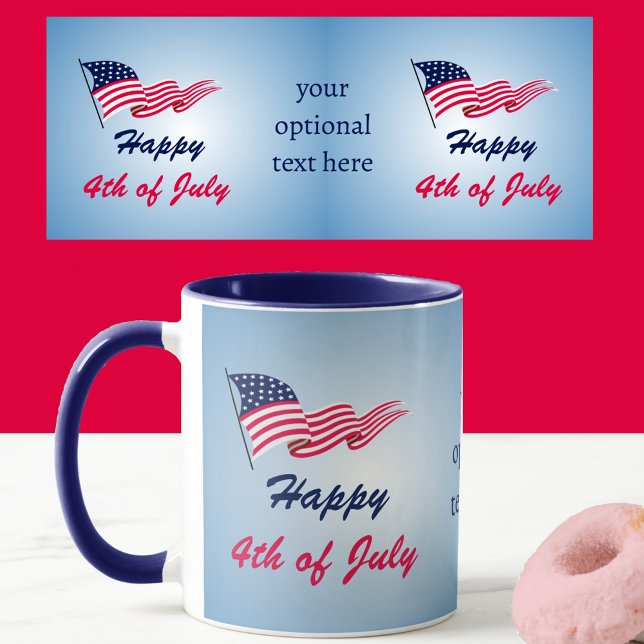 Taza Feliz 4 de julio con promoción de la bandera estad (Subido por el creador)