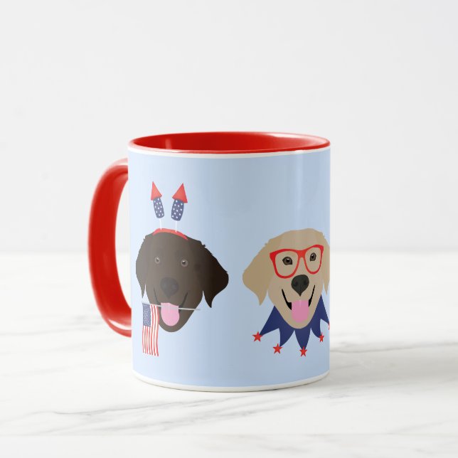 Taza Feliz 4 De Julio Labrador Recupera Perros (Anverso izquierdo)