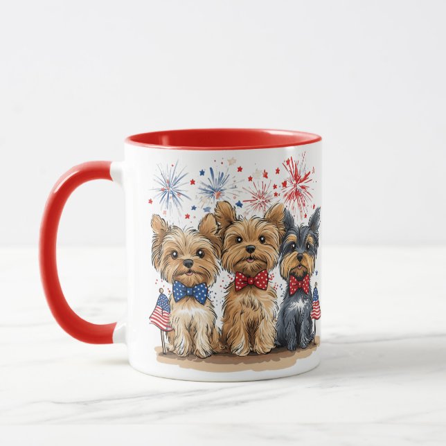 Taza Feliz 4 De Julio Perros Terribles De Yorkshire (Izquierda)